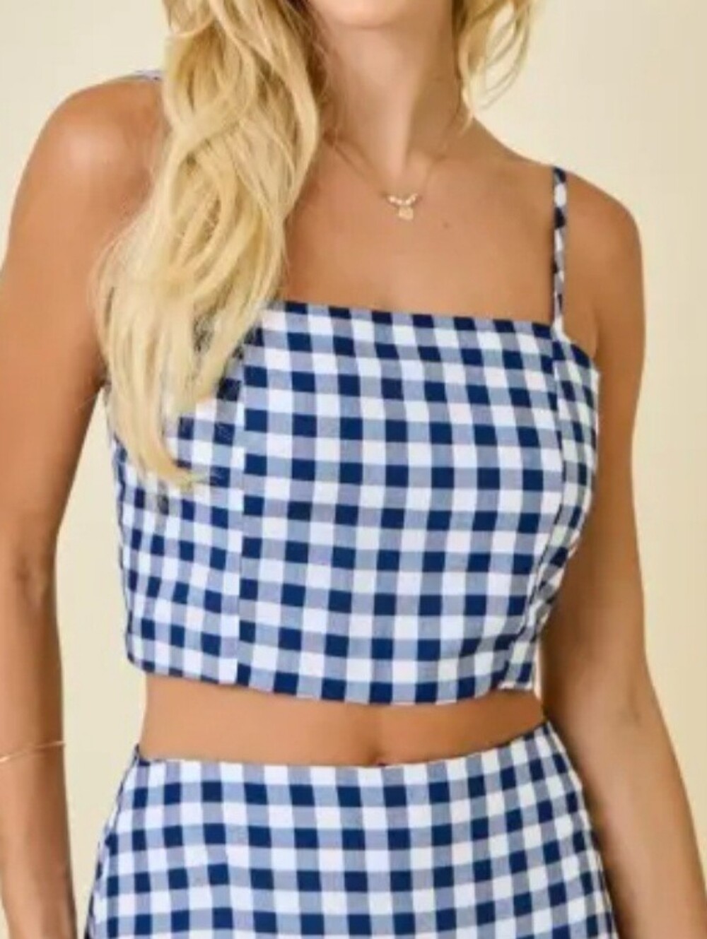Day + Moon Lizzie Gingham Crop Top